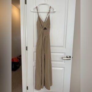 Chic Tan Sleeveless Jumpsuit
